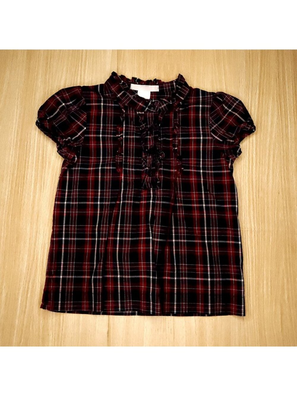 Janie & Jack Toddler Girls Red Plaid Short Sleeve Tunic Top 2T